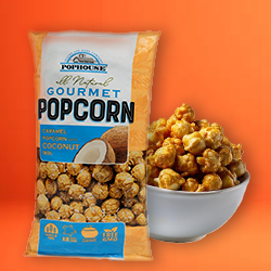 POPHOUSE CARAMELIZED POPCORN WITH COCONUTS 180G